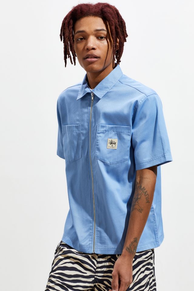 Stussy Zip-Up Short Sleeve Work Shirt | Urban Outfitters