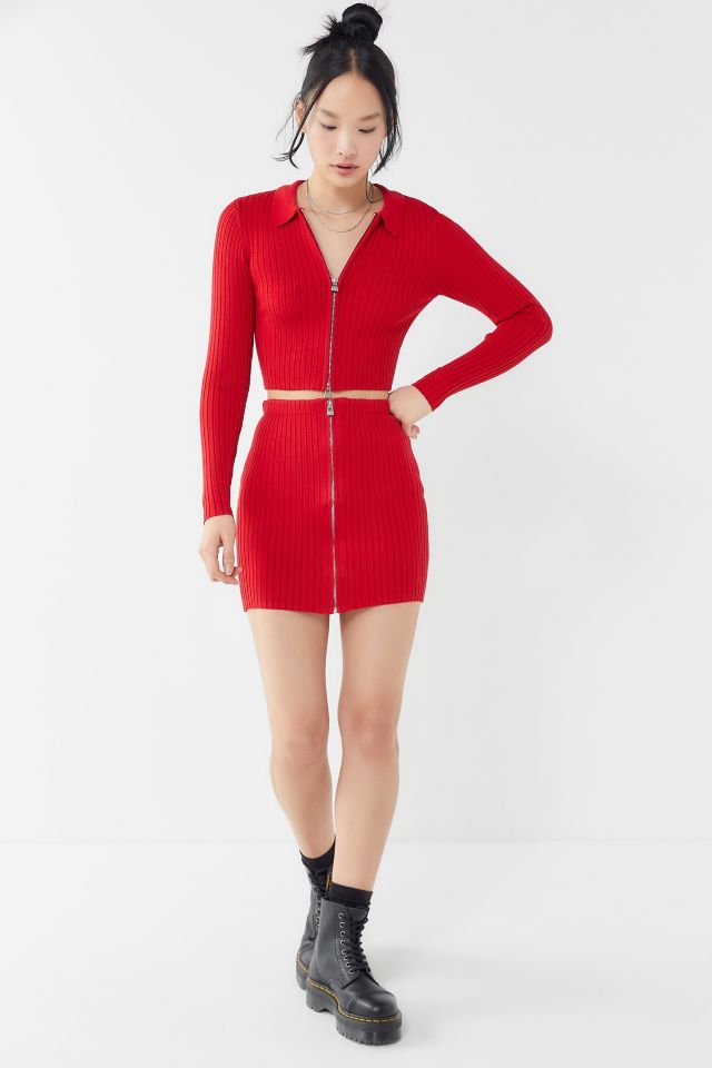 UO Knit Zip-Up Cropped Cardigan #1