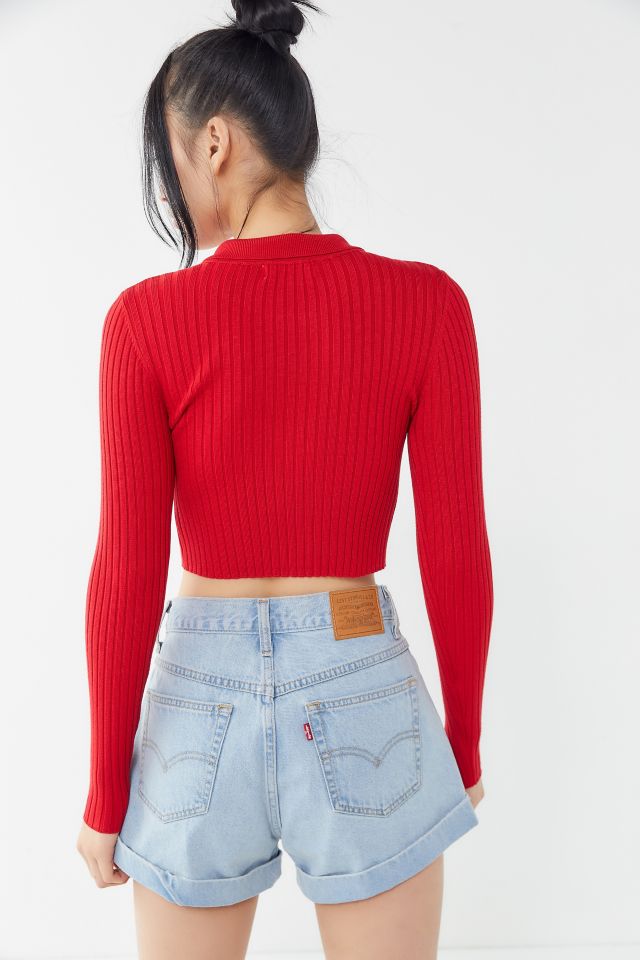 UO Knit Zip-Up Cropped Cardigan #2