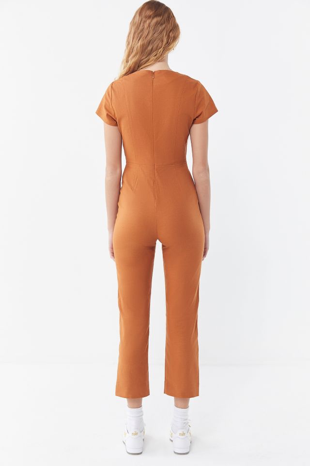 UO Karen Surplice Button-Down Jumpsuit #3