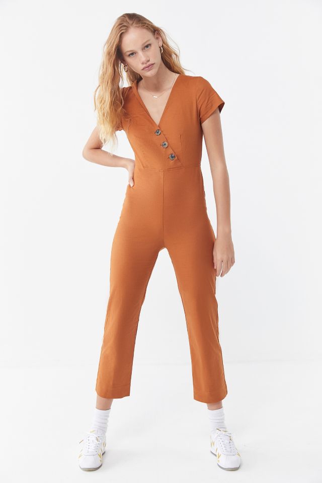 UO Karen Surplice Button-Down Jumpsuit #4