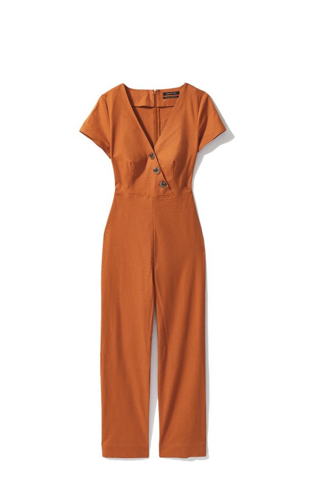 UO Karen Surplice Button-Down Jumpsuit #5