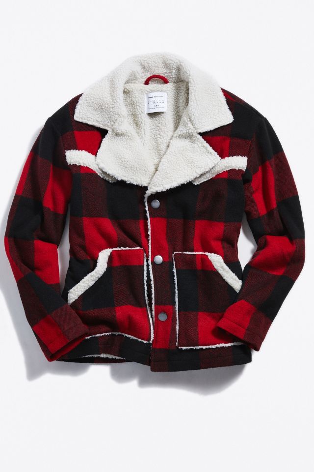 UO Plaid Sherpa Coat