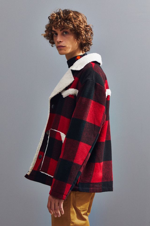 UO Plaid Sherpa Coat #3