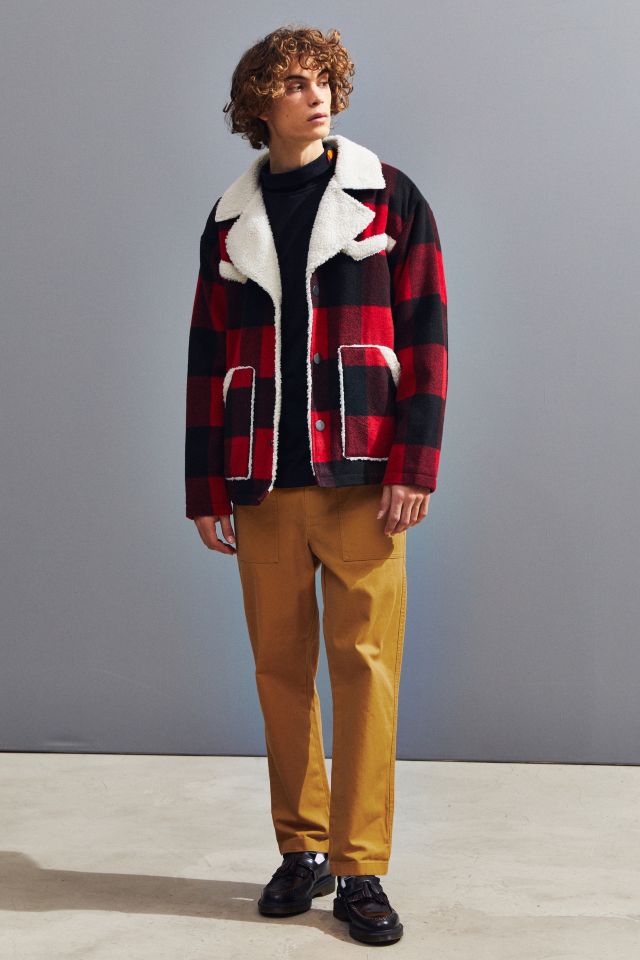 UO Plaid Sherpa Coat #5