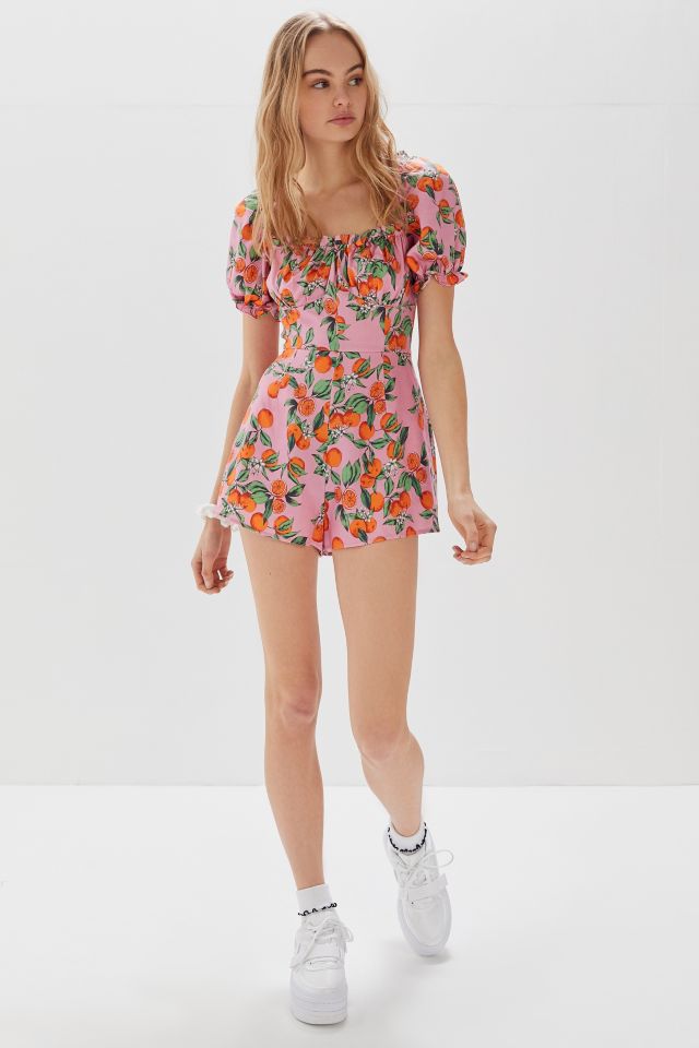 Finders Keepers Aranciata Ruffle Puff Sleeve Romper #2