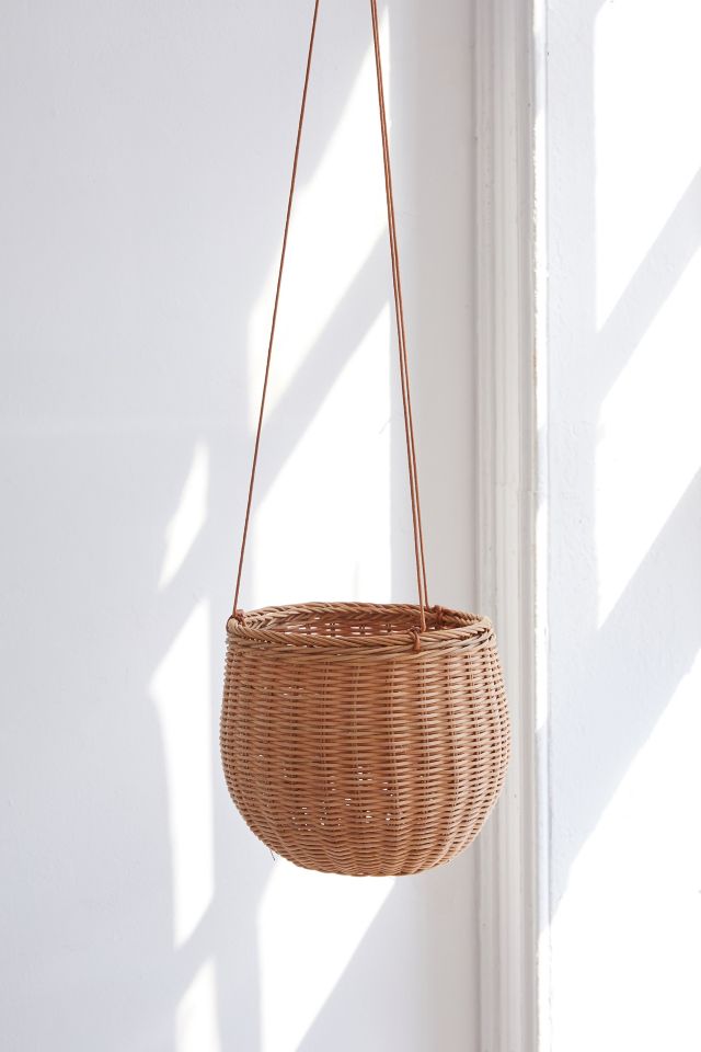 Rae Rattan Hanging Planter #2