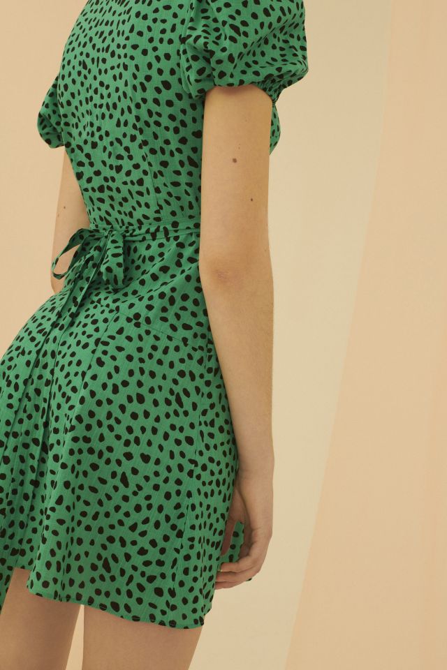 UO Jocelyn Printed Puff Sleeve Mini Dress #1