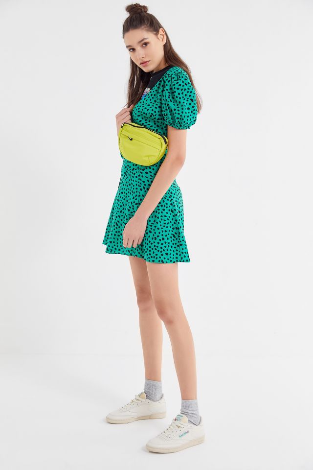 UO Jocelyn Printed Puff Sleeve Mini Dress #3
