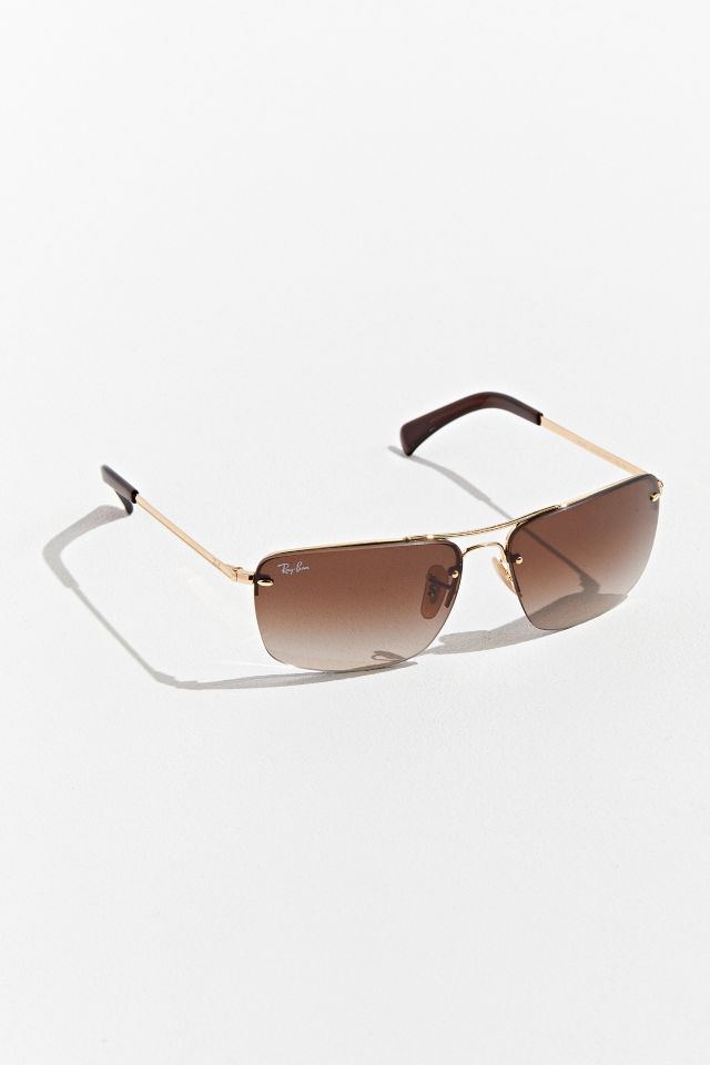 Ray-Ban Semi-Rimless Rectangle Sunglasses | Urban Outfitters