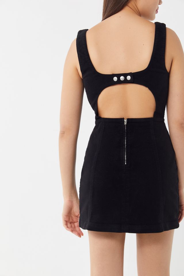 UO Uncut Corduroy Square-Neck Mini Dress #1