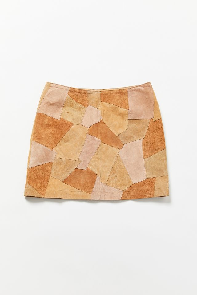 Patchwork suede mini skirt hotsell