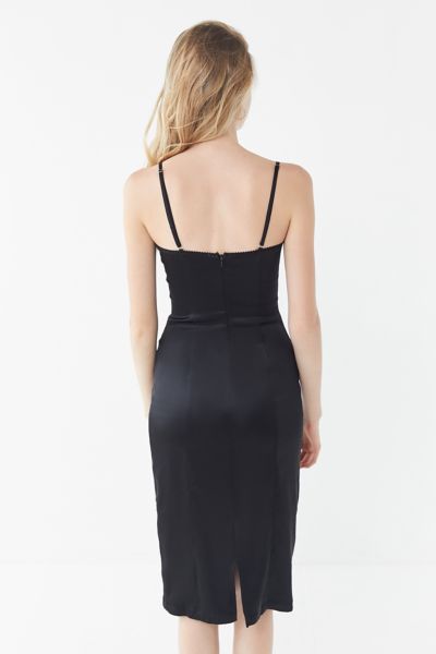 urban outfitters black satin dress