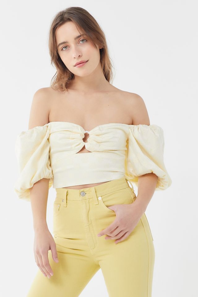 C/meo Collective Elate Puff Sleeve Cropped Top #3