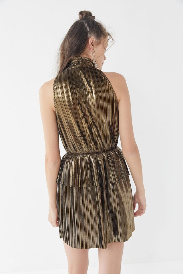 Moon River Metallic Mock-Neck Mini Dress  #3