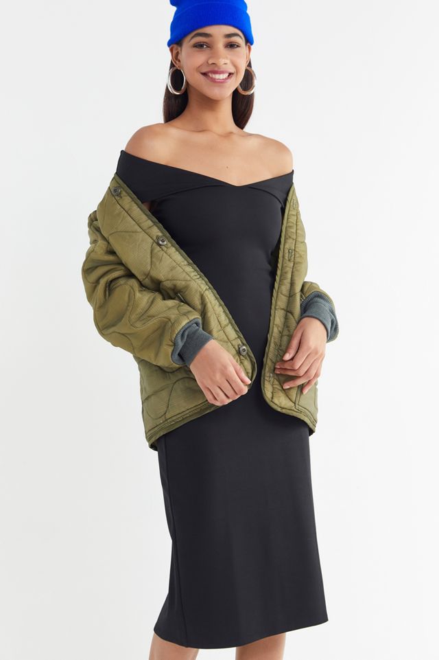 UO Mary Kate Ponte Off-The-Shoulder Midi Dress #2