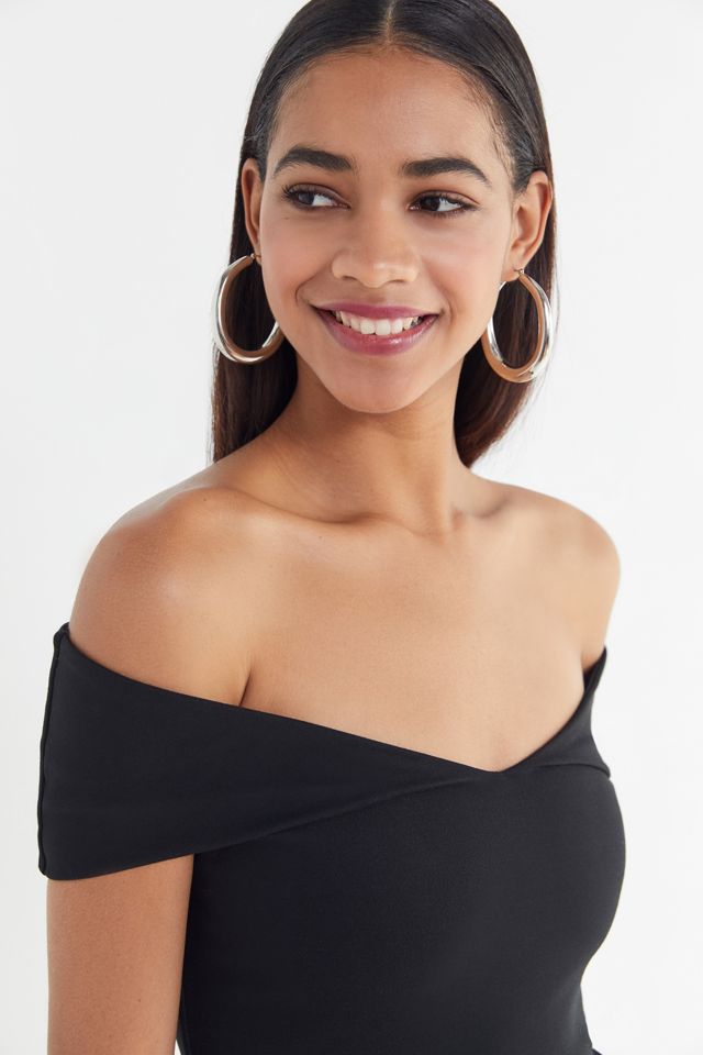 UO Mary Kate Ponte Off-The-Shoulder Midi Dress #3