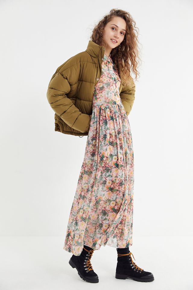 UO Lydia Floral Mesh Maxi Dress #3