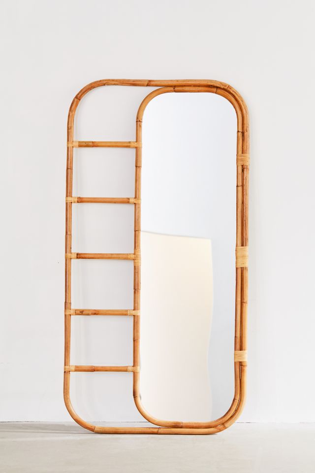 Ria Leaning Rattan Mirror