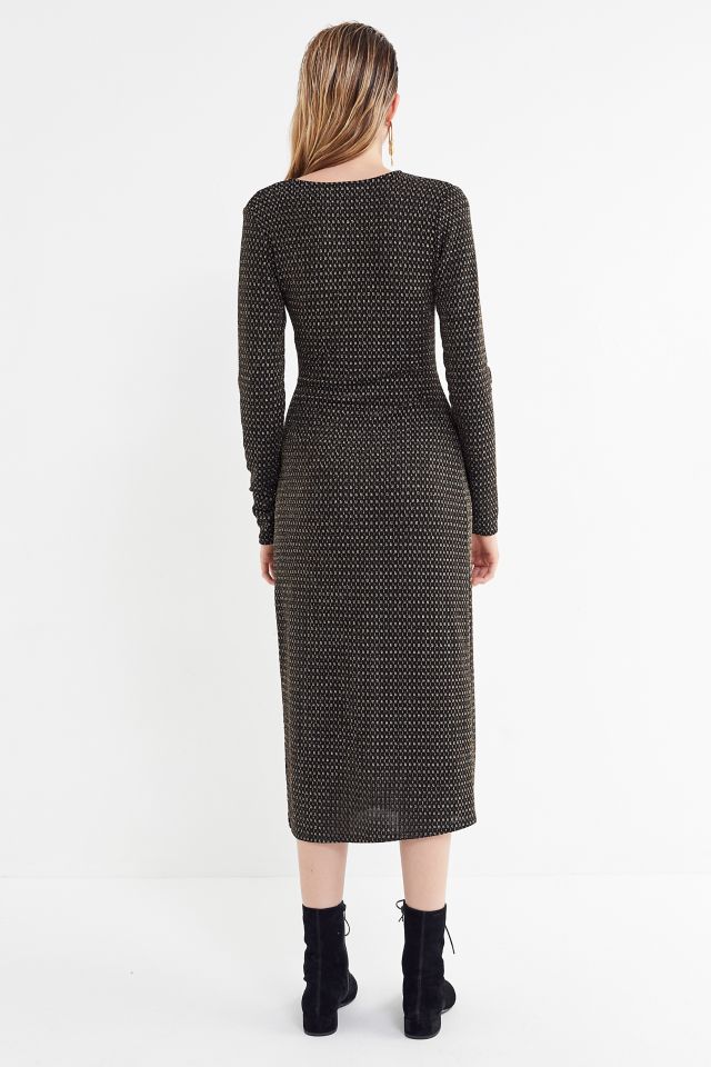 UO Plunging Twist-Front Midi Dress #2