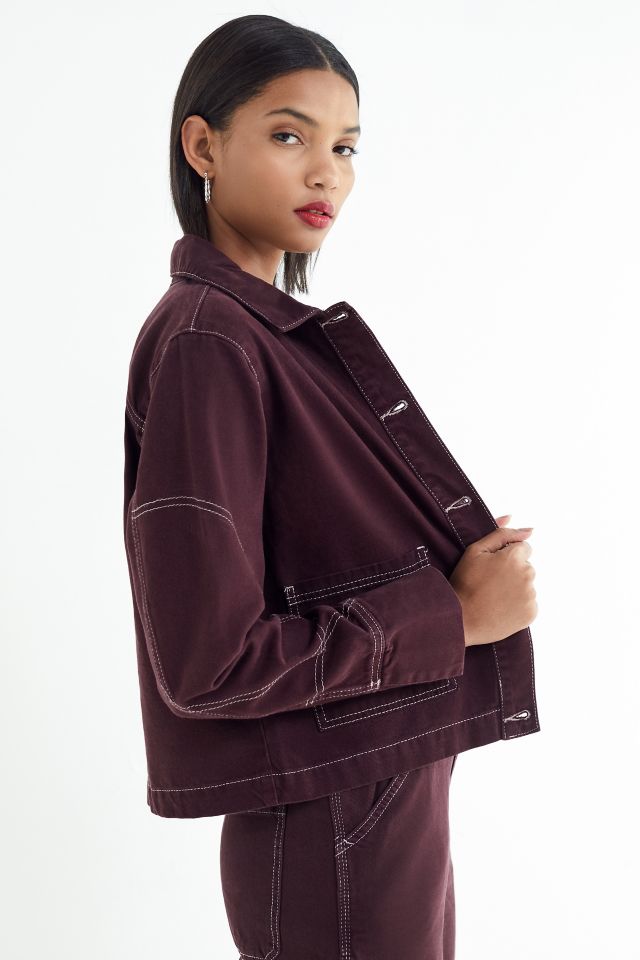 UO Damson Contrast Stitch Utility Jacket #3