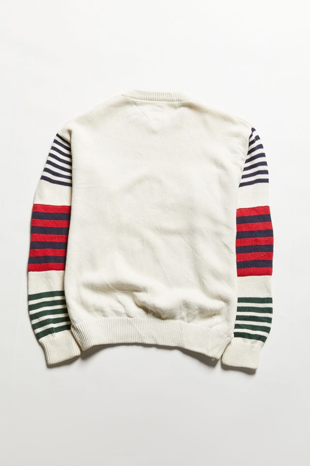 Vintage Tommy Hilfiger Striped Sleeve Sweater #2