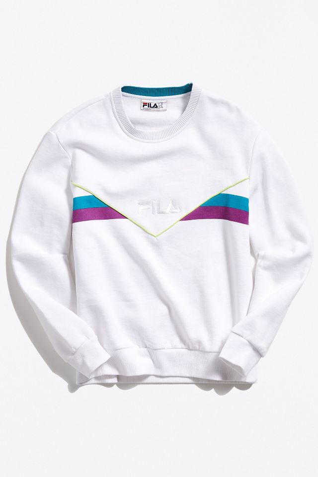 Fila piping 2024 logo crew sweatshirt