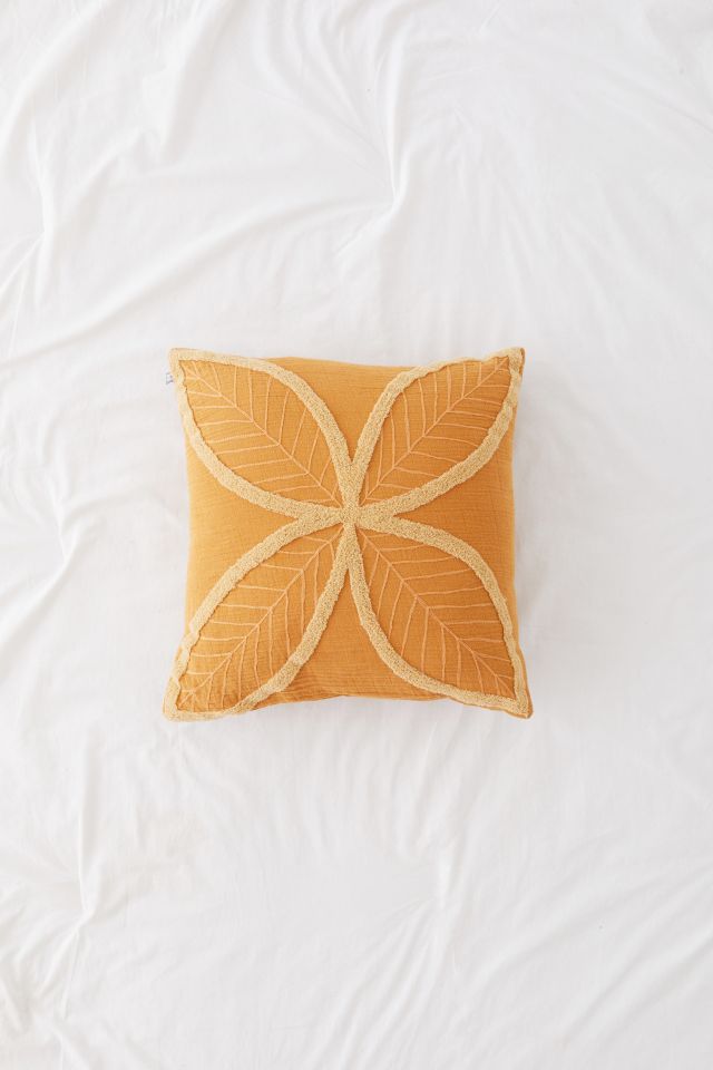 Petal Embroidered Throw Pillow #1