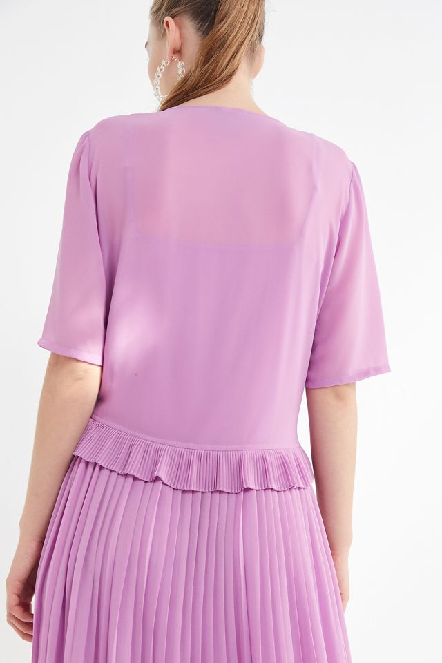 Just Female Jose Pleated Surplice Midi Dress #3