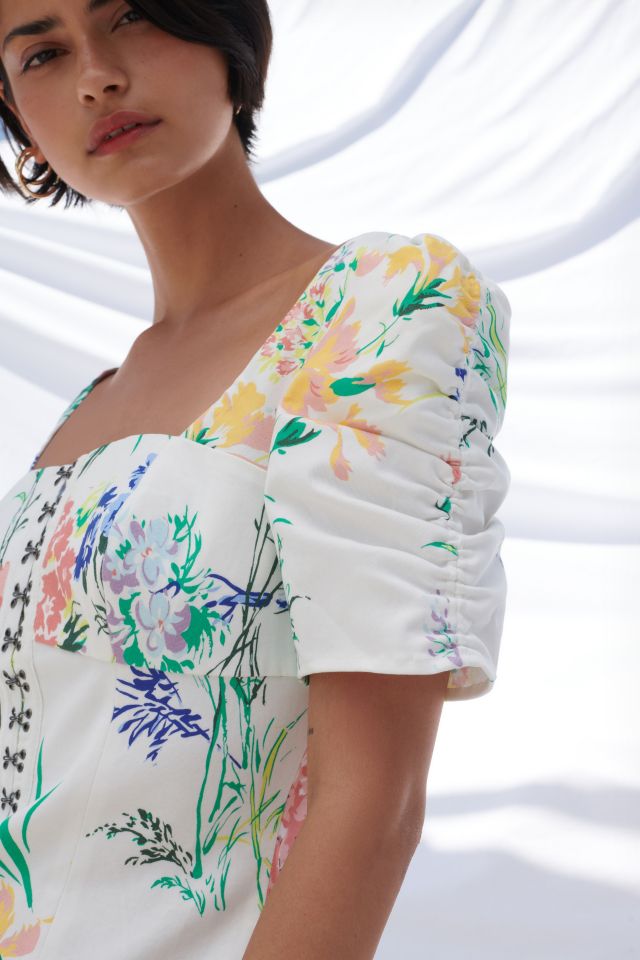UO Hallie Floral Puff Sleeve Mini Dress #1