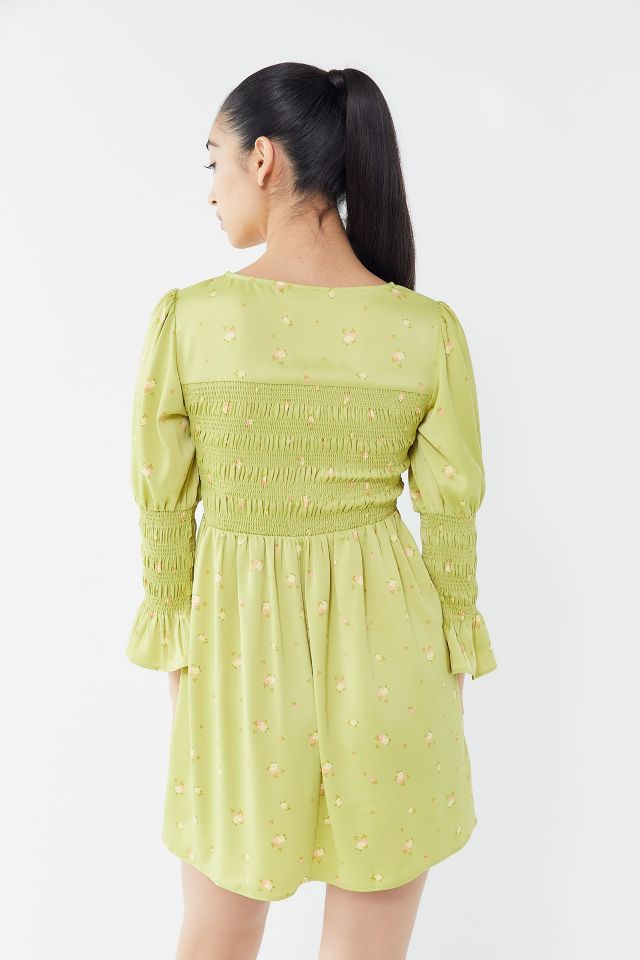 UO Mabel Floral Smocked Mini Dress #2