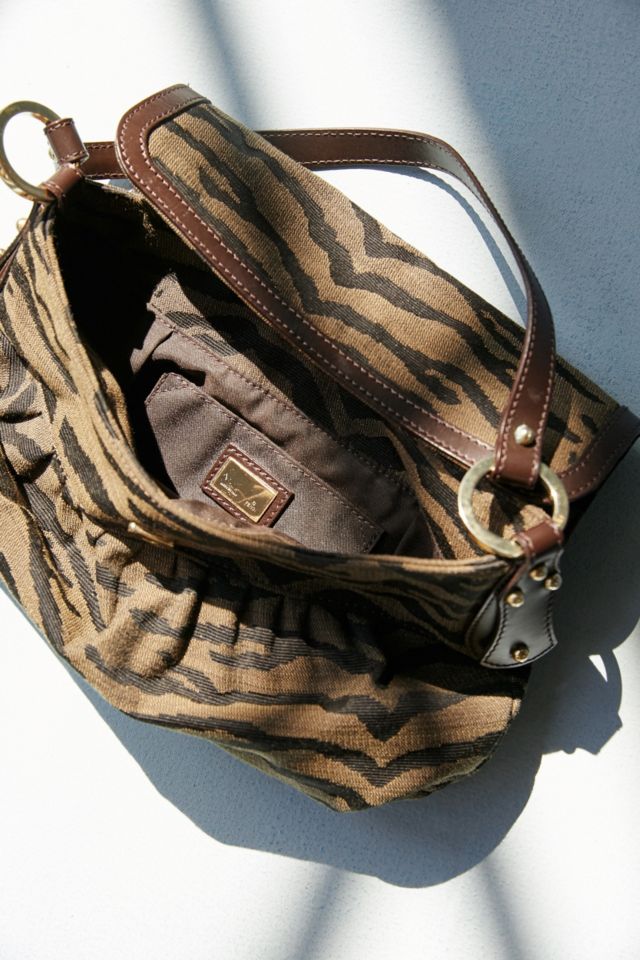 Vintage Fendi Velvet Tiger Stripe Baguette Shoulder Bag – Break