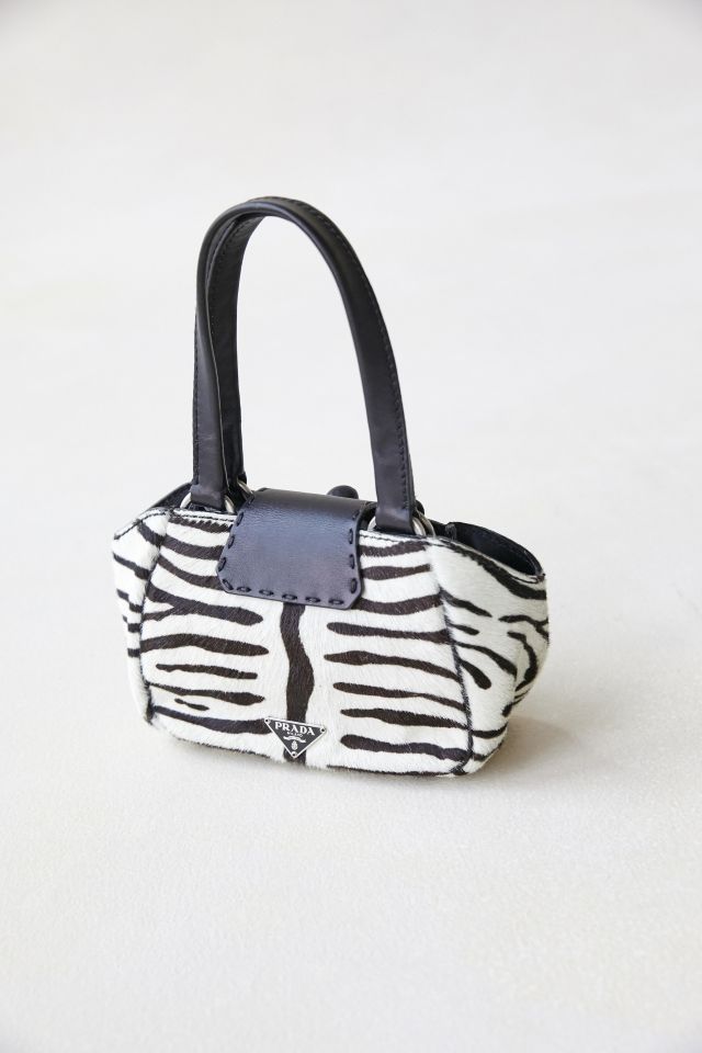Vintage Prada Shrunken Zebra Print Mini Bag | Urban Outfitters