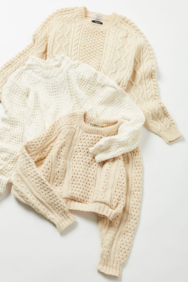 Urban Renewal Recycled Fisherman Crew-Neck Cropped Sweater #1