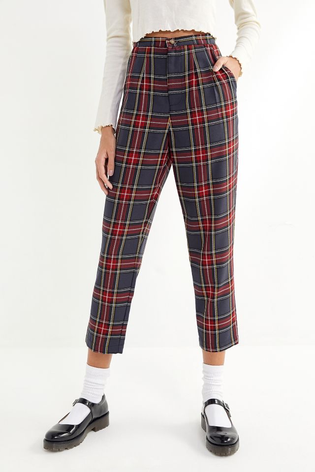 UO Leila Plaid Cropped Flare Pant