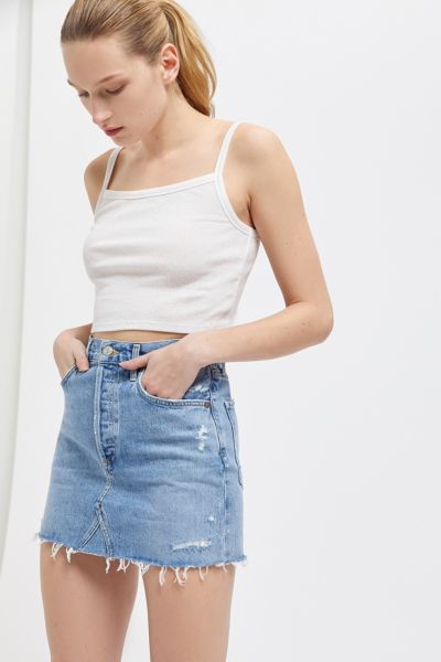 AGOLDE Quinn Distressed Denim Mini Skirt | Urban Outfitters