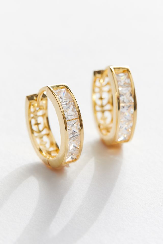 Yunis K Small CZ Huggie Hoop Earring #2