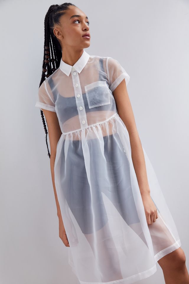 UO Cloud Nine Organza Midi Shirt Dress #1