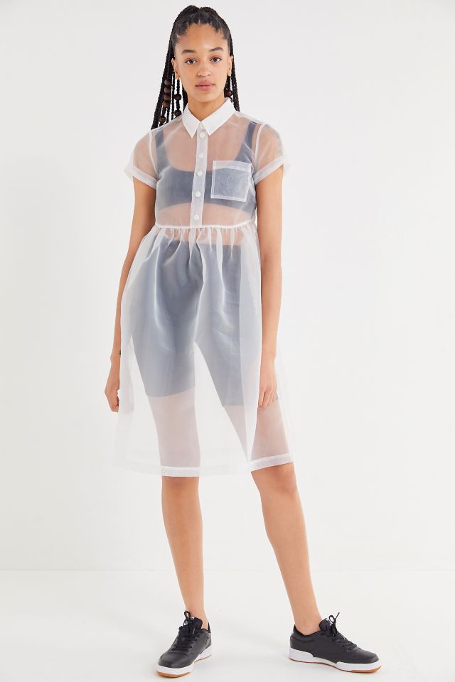 UO Cloud Nine Organza Midi Shirt Dress #3