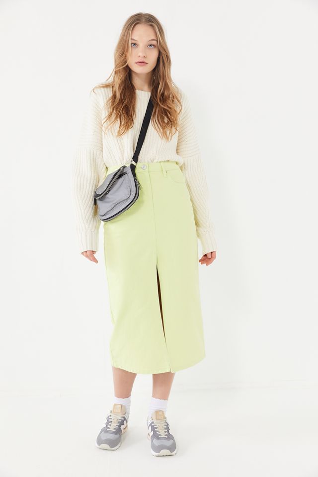 BDG Kennedy Denim Split-Front Midi Skirt #3