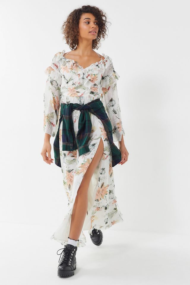 The Jetset Diaries Under The Sun Floral Ruffle Maxi Dress | Urban Outfitters