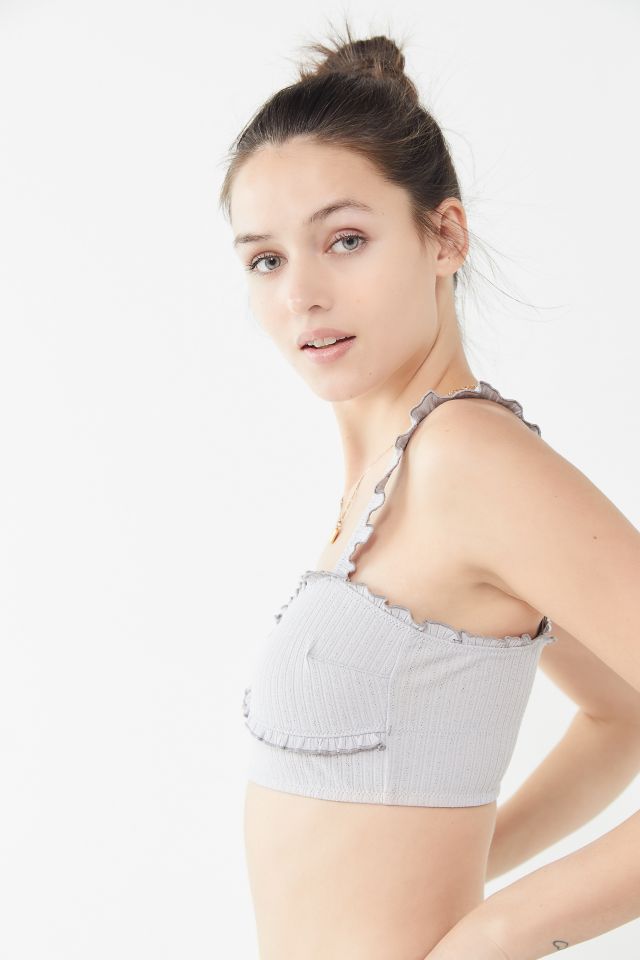 Out From Under Georgia Pointelle Ruffle Bra Top  #3