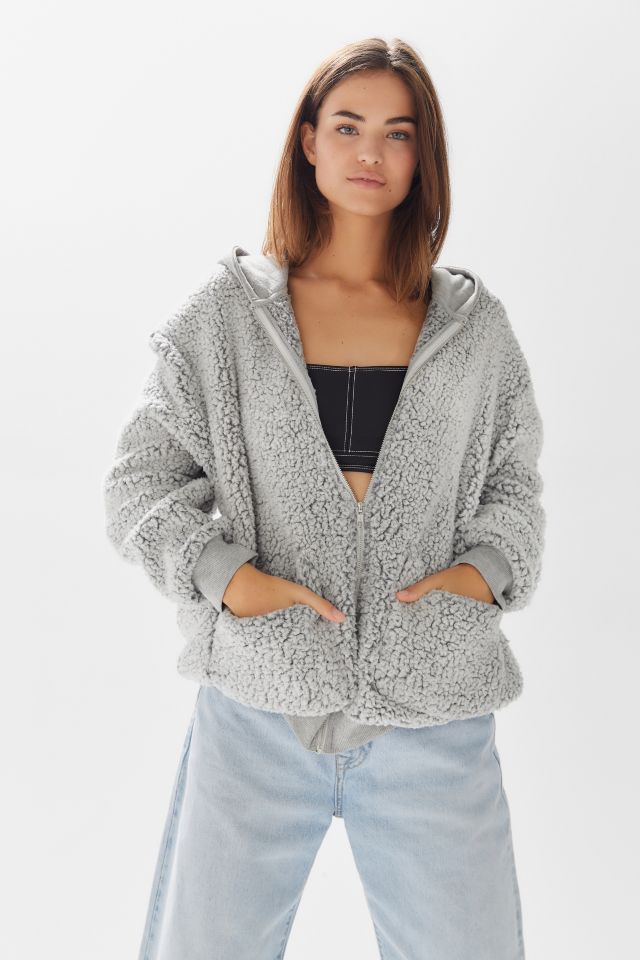 Wilma hooded zip front teddy jacket sale