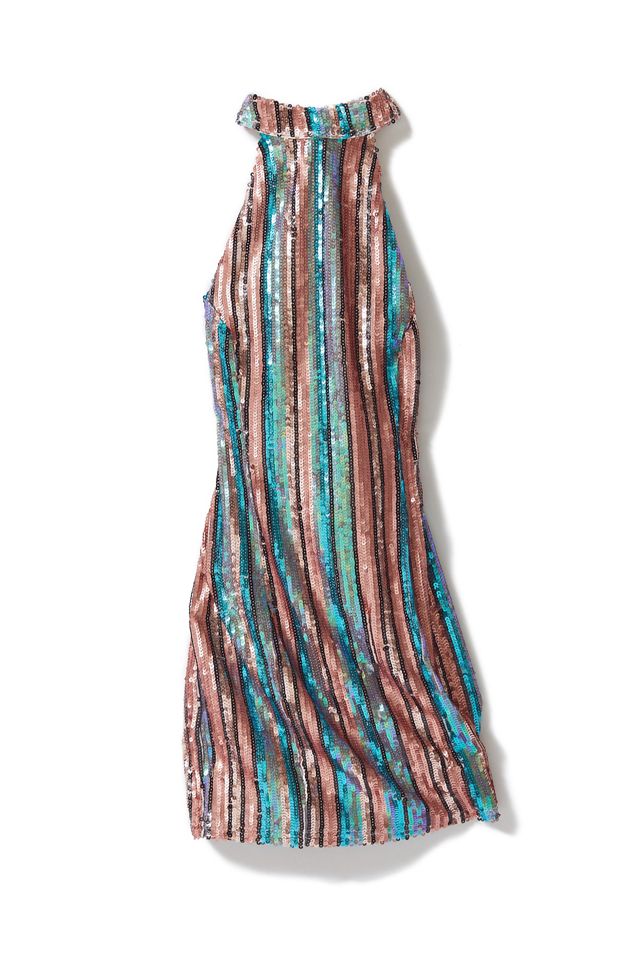 UO Striped Sequin Halter Mini Dress | Urban Outfitters