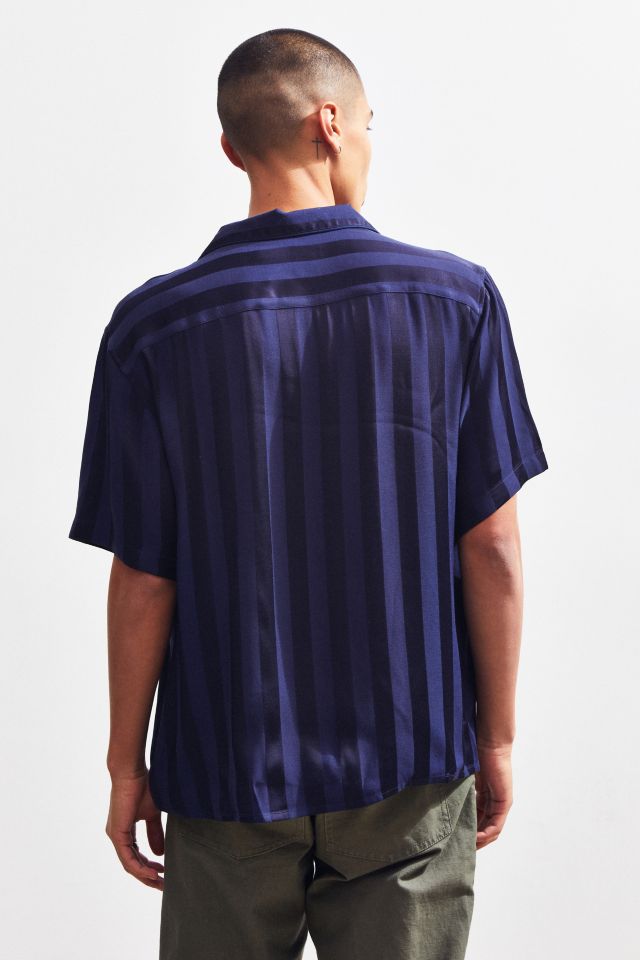 Loom Tonal Stripe Short Sleeve Button-Down Pajama Shirt #4