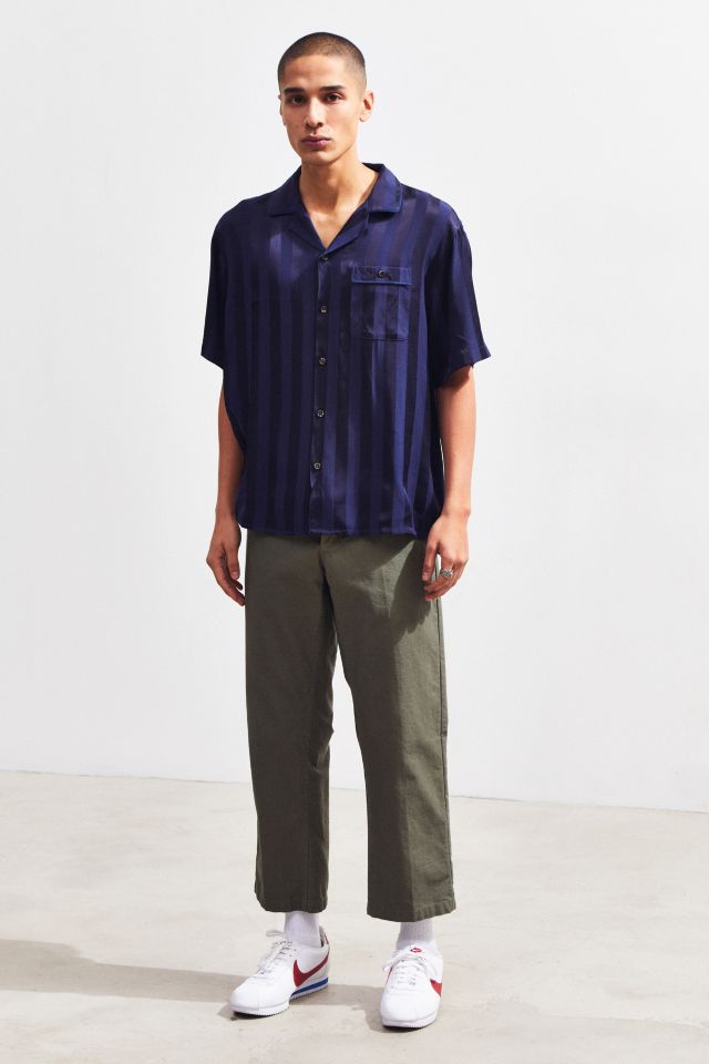 Loom Tonal Stripe Short Sleeve Button-Down Pajama Shirt #5