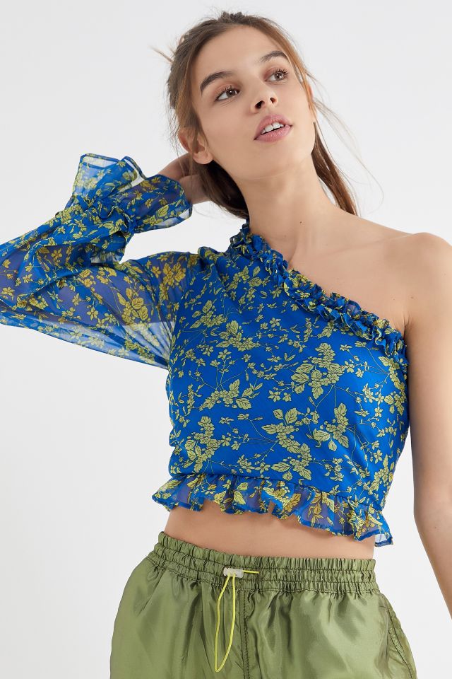 The East Order Skye Ruffle One-Shoulder Cropped Top #3