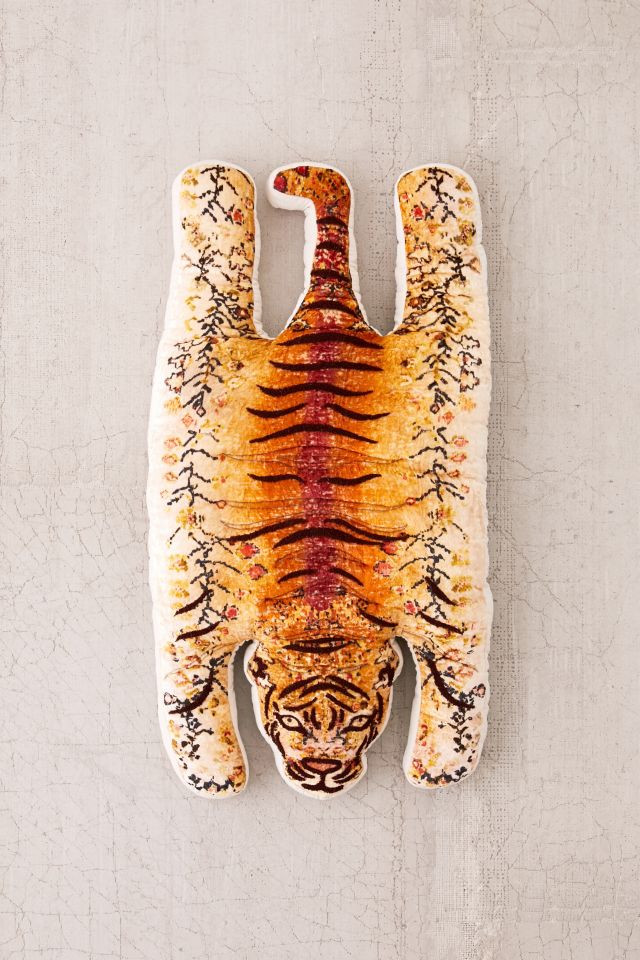 Tiger Velvet Tufted Floor Pillow #1