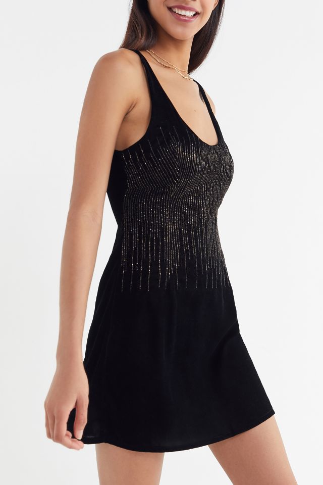 Urban outfitters shop black sparkly dress