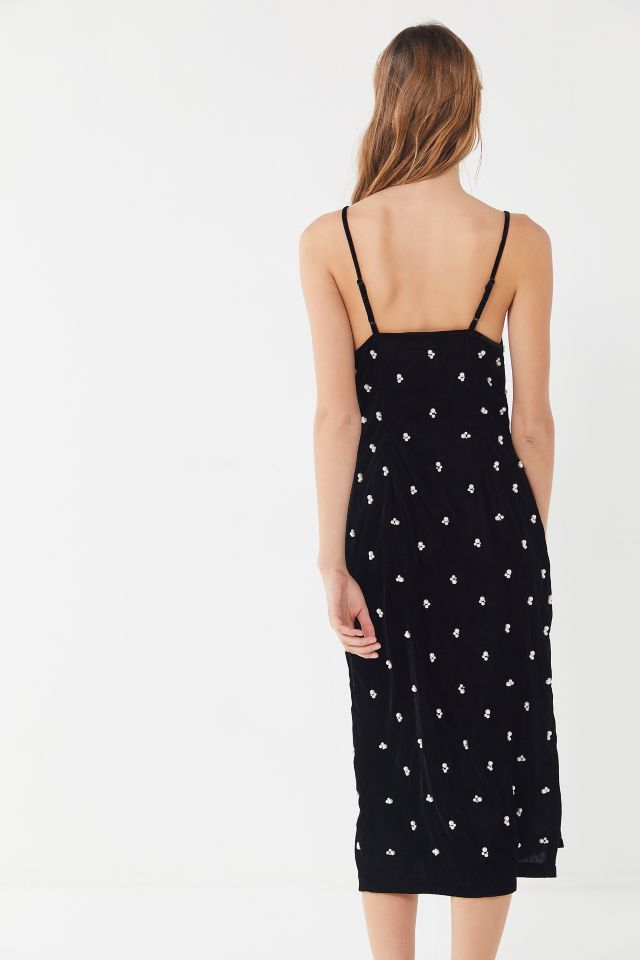UO Pearl-Beaded Velvet Midi Dress #2